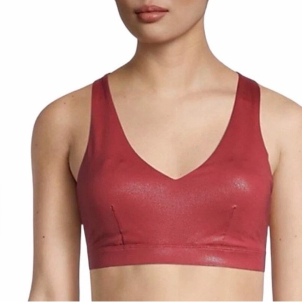 ID Ideology Metallic Shine Strappy Sports Bra - Size‎ M NWT